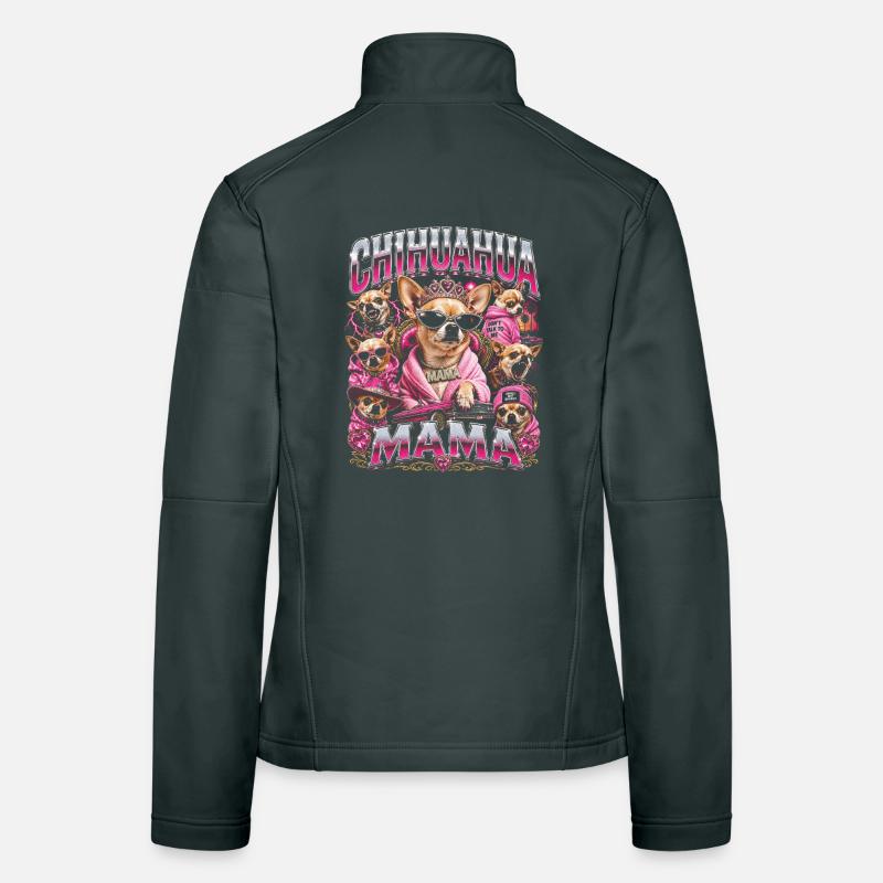 Maman Amoureuse de chihuahua Bootleg Veste en tissu softshell Femme