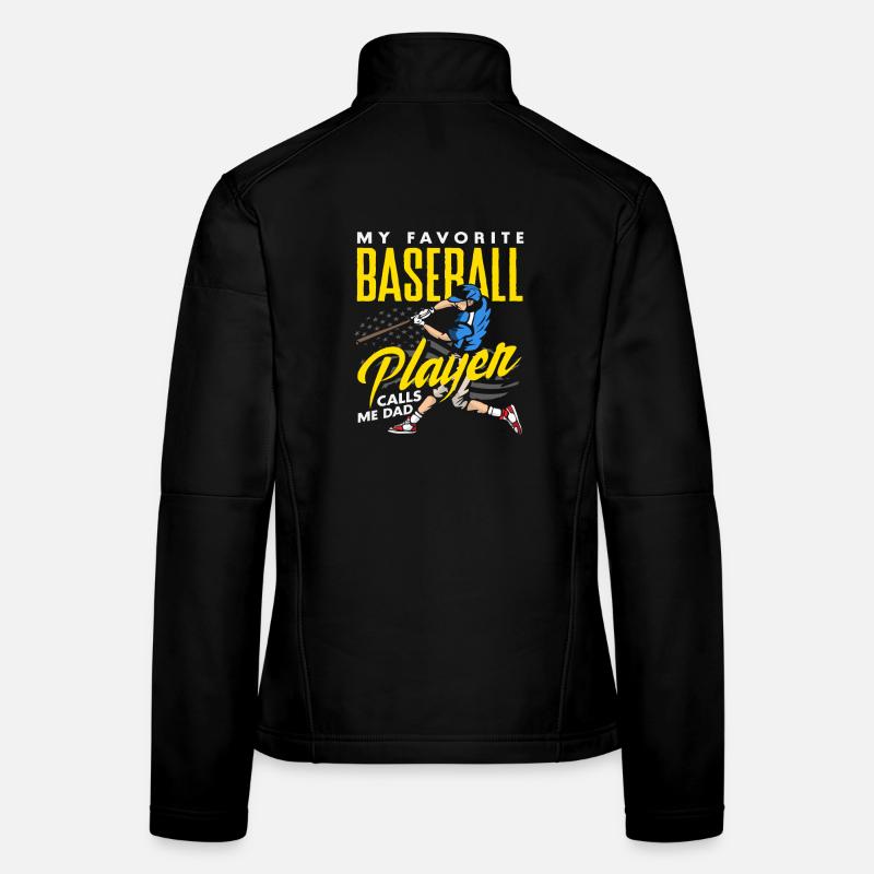 Mon joueur de baseball préféré m’appelle papa Veste en tissu softshell Femme