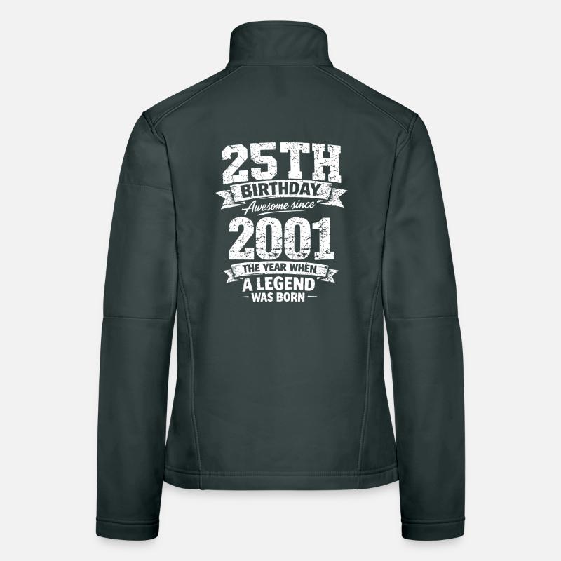 25th Birthday 2001 Legend Vintage Design Women's Softshell Jacket