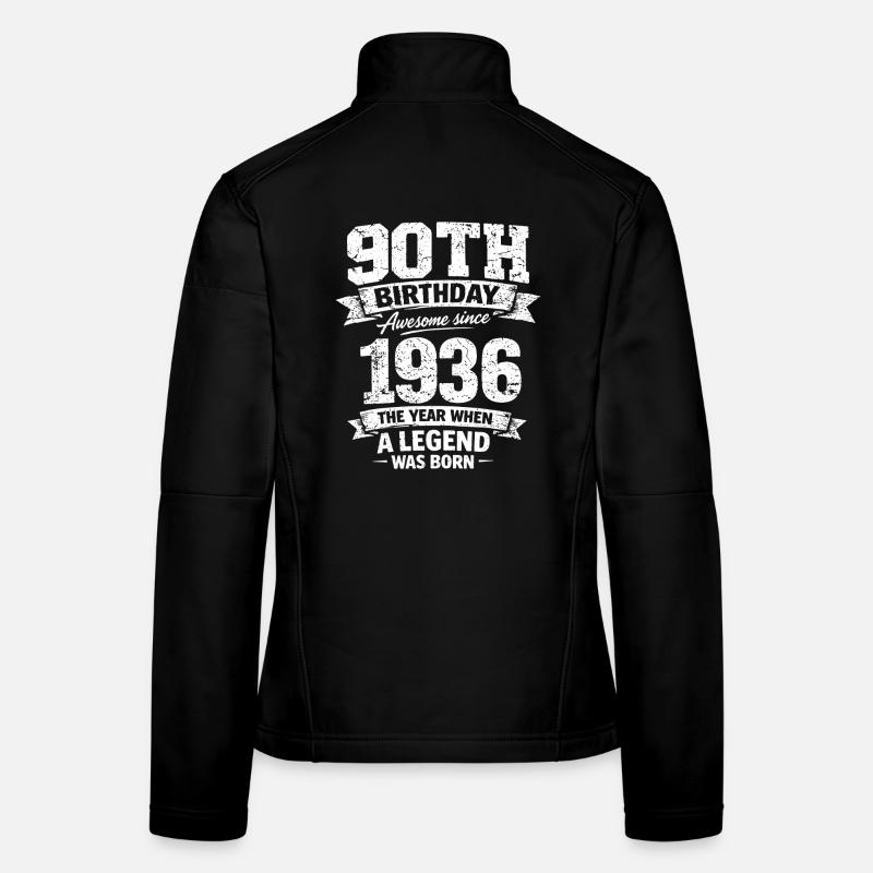 90e anniversaire 1936 Legend Vintage Design Veste en tissu softshell Femme
