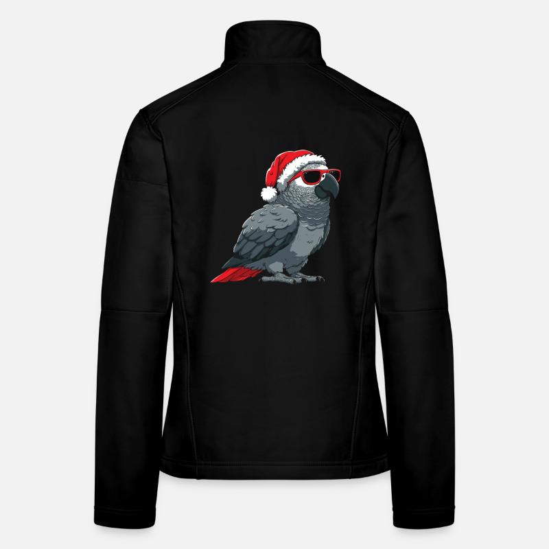 African Grey Parrot Christmas Bird Women's Softshell Jacket