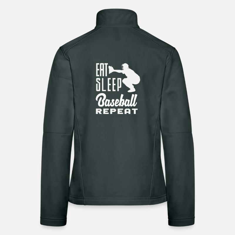 Eat Sleep Baseball Repeat Catcher Frauen Softshelljacke