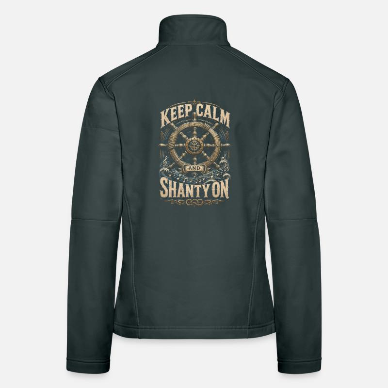 Chœur de bidons Chansons de mer Restez calmes et continuez Veste en tissu softshell Femme