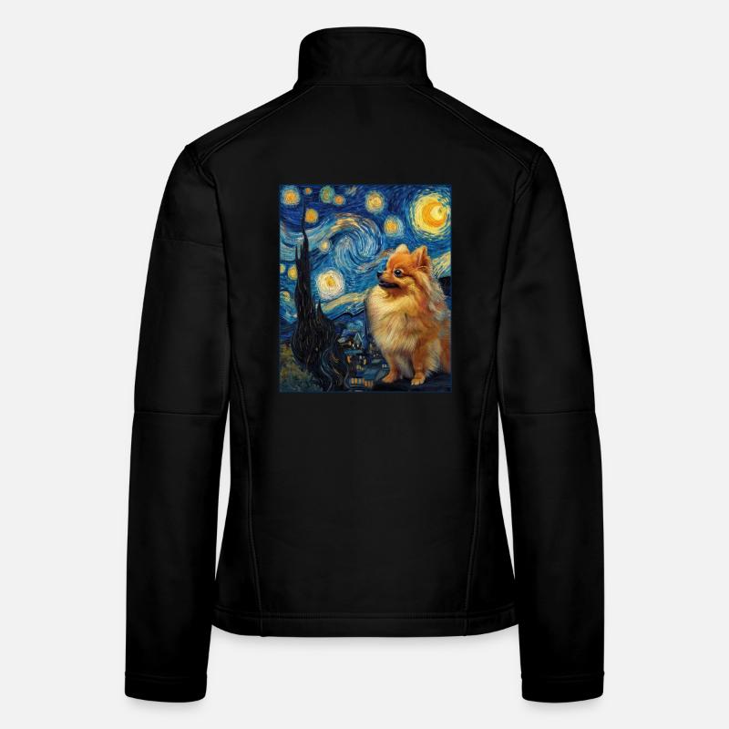 Zwergspitz Spitz Pomeranian Veste en tissu softshell Femme