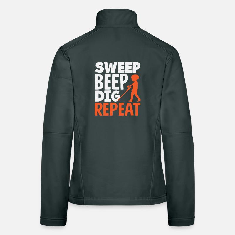 Sweep Beep Dig Repeat Detectorist Hobby Women's Softshell Jacket