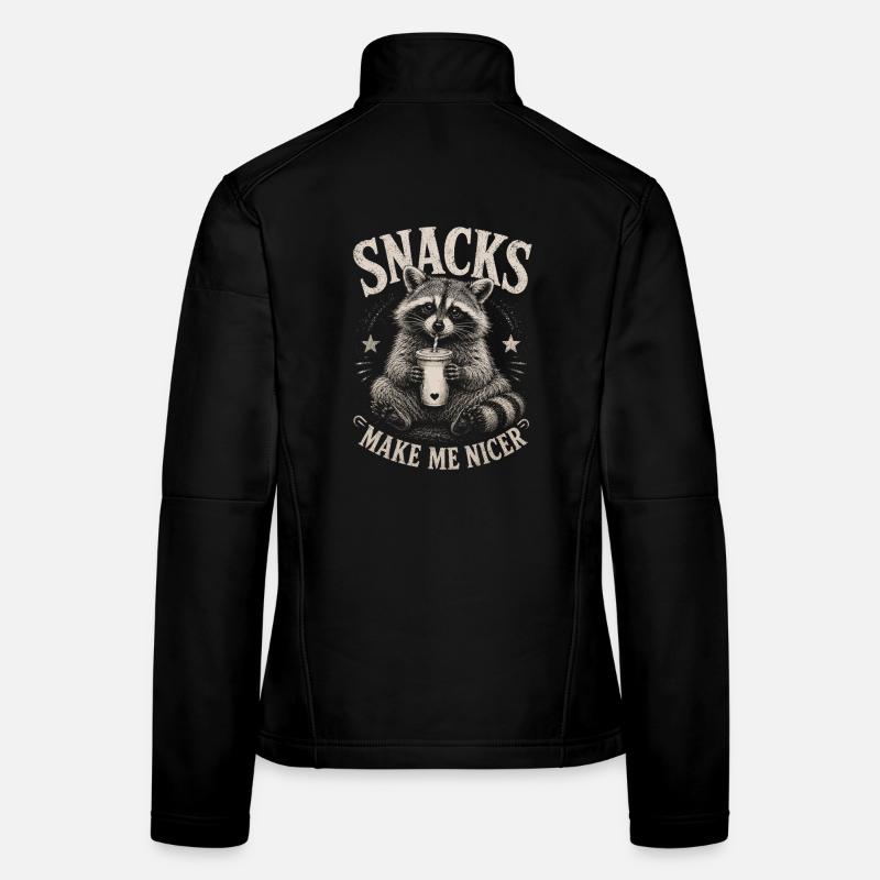 Waschbär, Snacks Make Me Nicer Frauen Softshelljacke