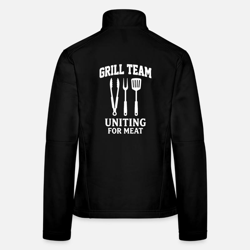 GRILL TEAM UNITING FOR MEAT BBQ Graphic Women's Softshell Jacket
