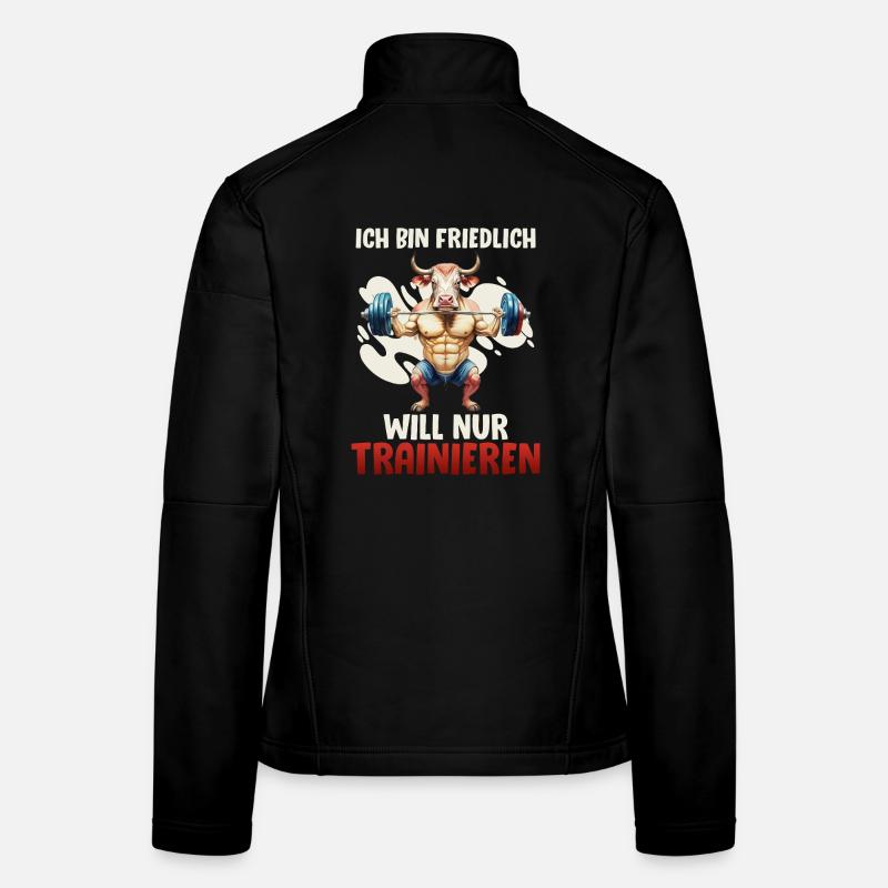 Gym BIN FREUNDLICH WILL NUR TRAINIEREN Lustig Frauen Softshelljacke