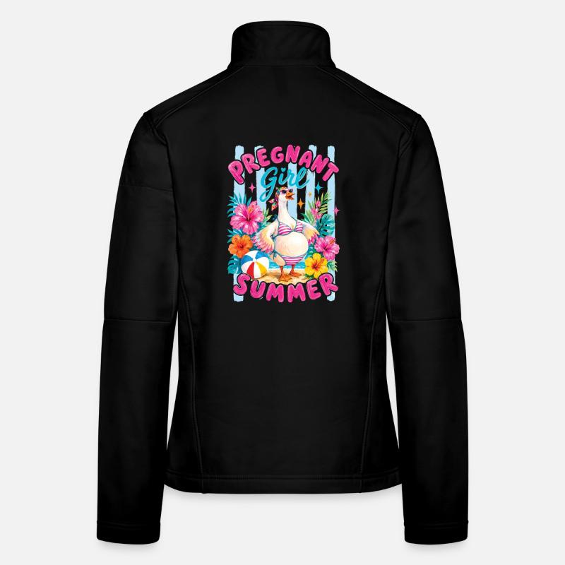 Schwangere Sommer Lustige Gänsmutter Frauen Softshelljacke