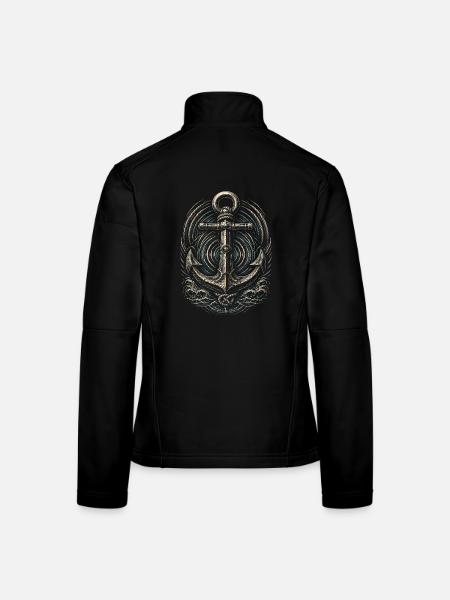 Shanty Chor Seemannslieder - Frauen Softshelljacke - Schwarz - Hinten