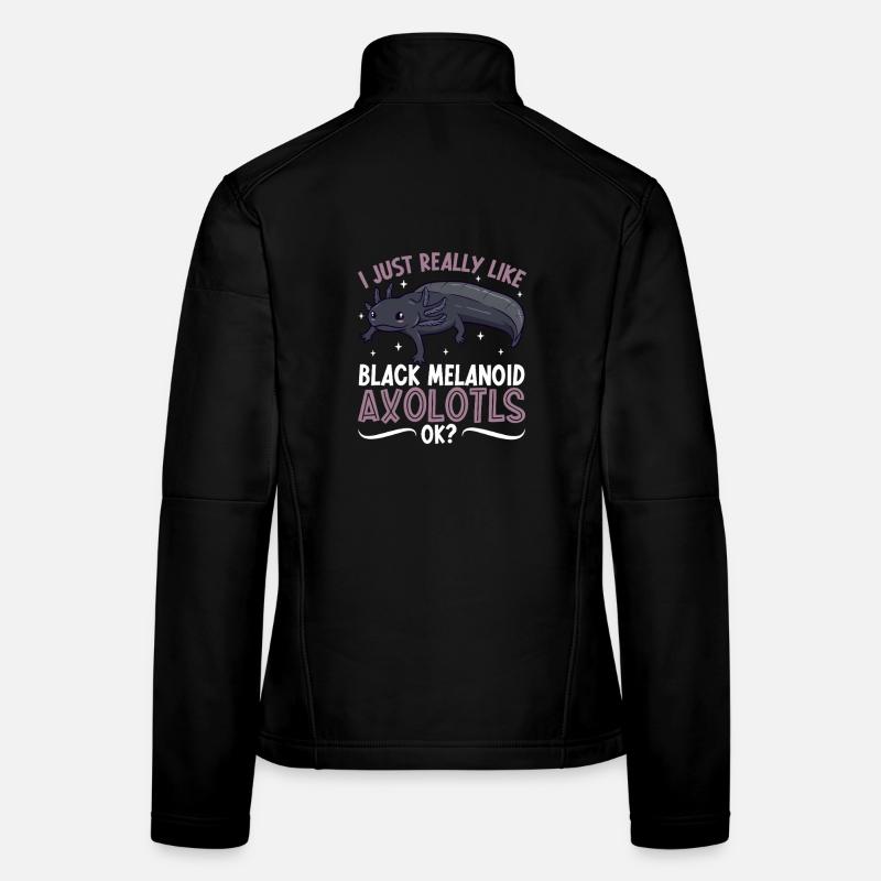 J’adore mon Axolotl Méloïde Noir Veste en tissu softshell Femme