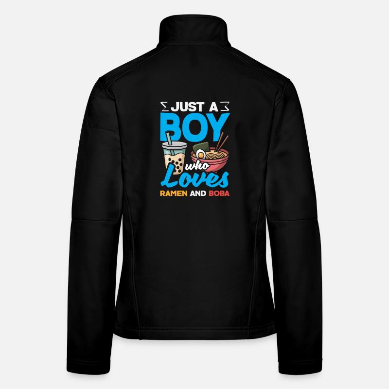 Junge Liebt Ramen Und Boba Anime Style Frauen Softshelljacke