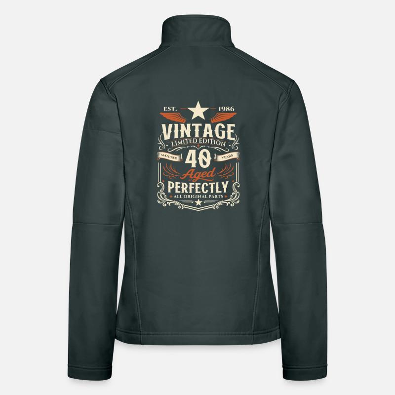 40. Geburtstag Geschenk 1986 Mann Vintage Retro Frauen Softshelljacke