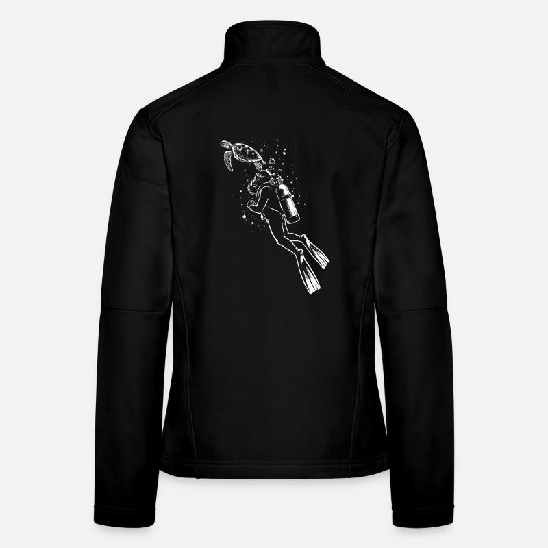 Diver Turtle Scuba Diving Shirt Women's Softshell Jacket