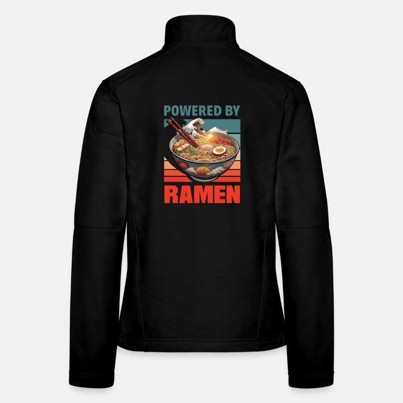 Powered By Ramen Japanese Noodle Bowl Women's Softshell Jacket
