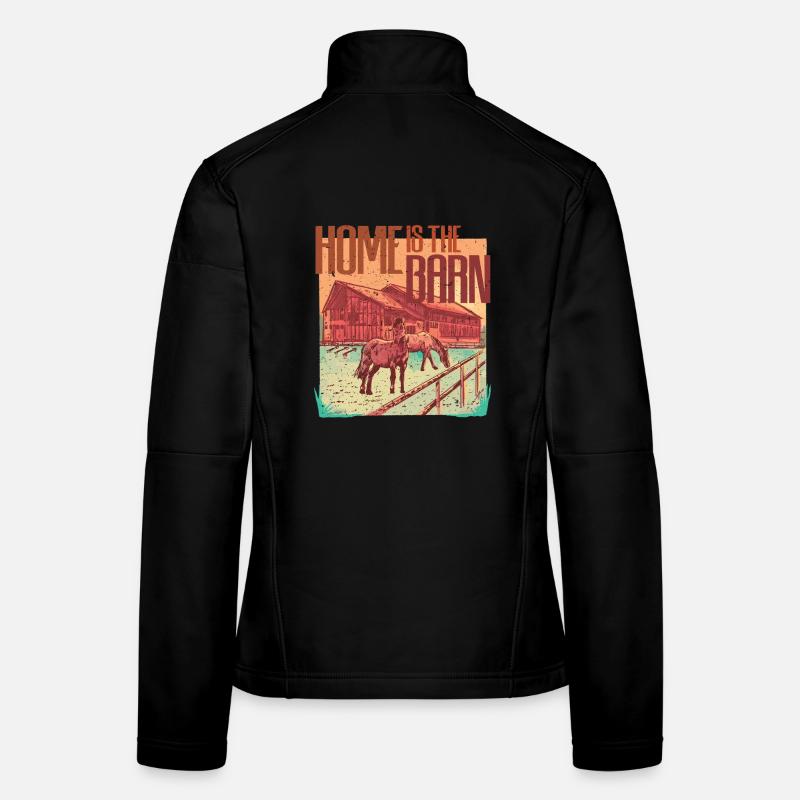 Reiter Reiterin Pferd Home Is The Barn Frauen Softshelljacke