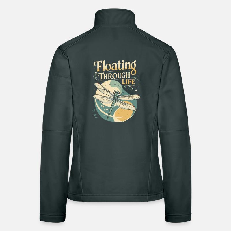 Libellules flottant à travers la vie Veste en tissu softshell Femme