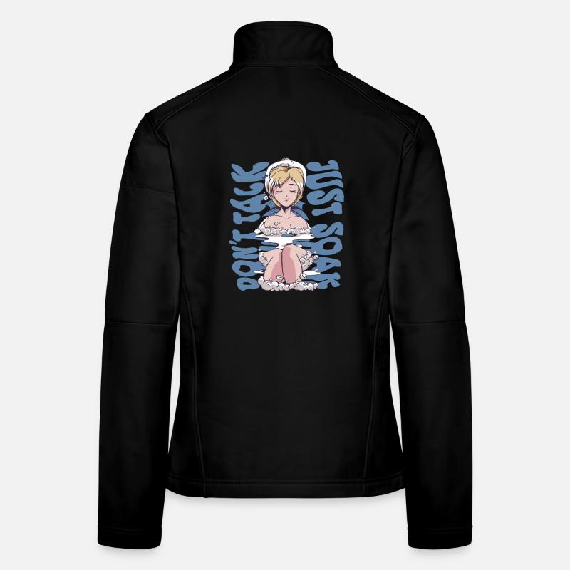 Onsen Hot Spring Bath Dont Talk Just Soak Women's Softshell Jacket