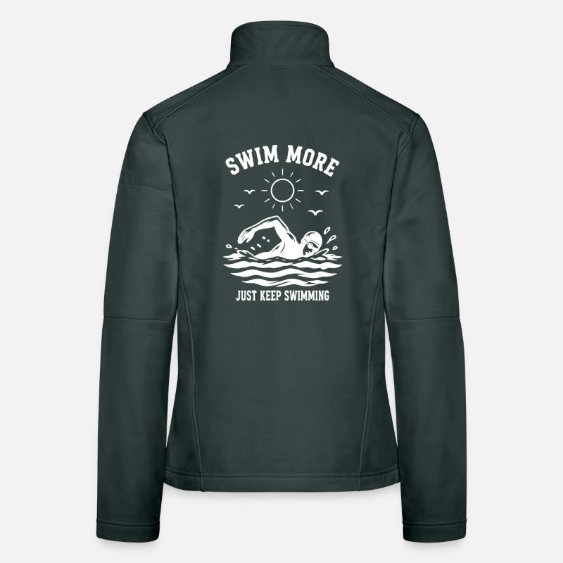 Nager plus, continuer simplement à nager sport Veste en tissu softshell Femme