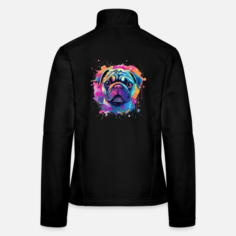 Portrait vibrant de Carlin Splash Veste en tissu softshell Femme