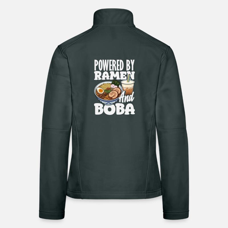 Propulsé par Ramen et Bubble Tea Boba Veste en tissu softshell Femme