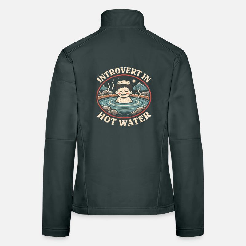 Onsen Thermal Bath Introvert In Hot Water Women's Softshell Jacket