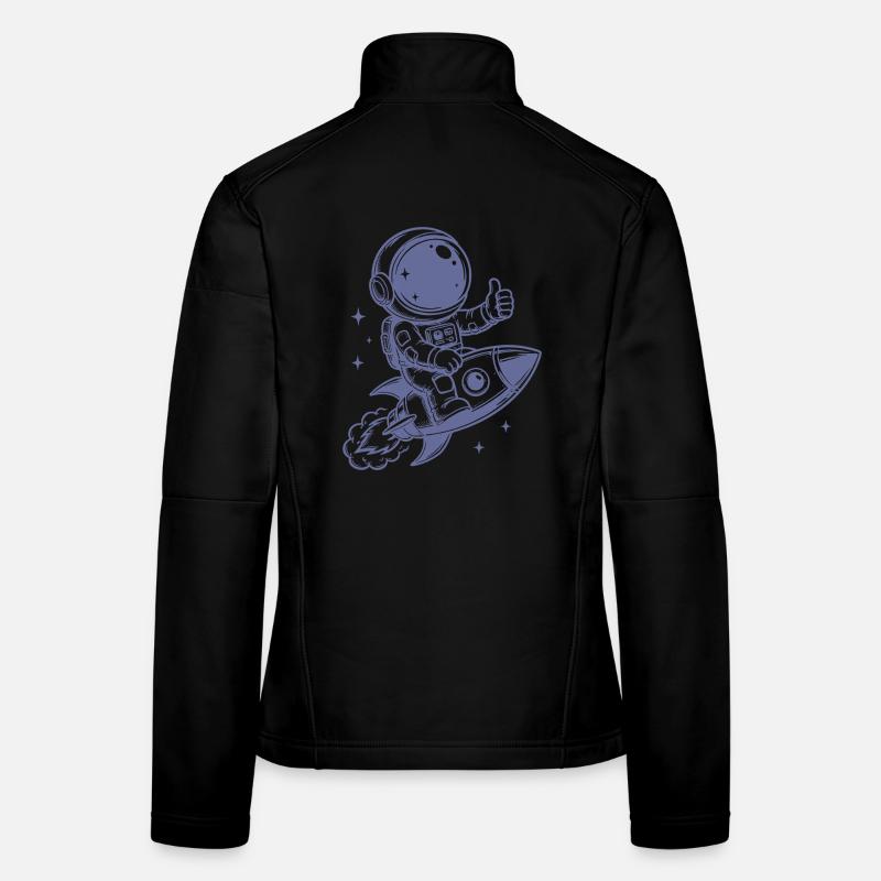 Astronaut auf Rakete Weltraum Abenteuer Frauen Softshelljacke