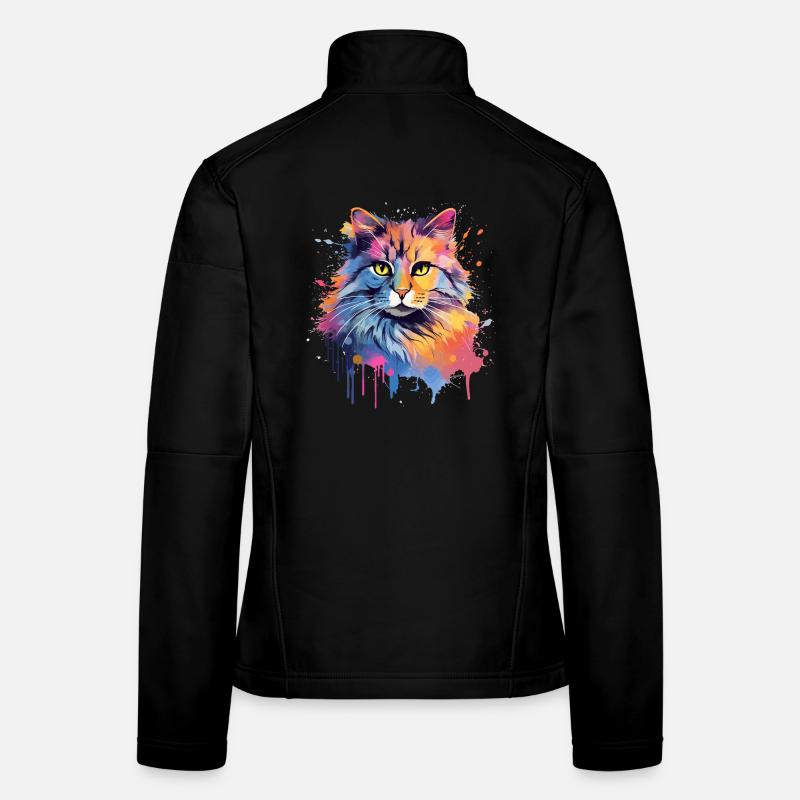 Face de chat à queue courte américaine Veste en tissu softshell Femme