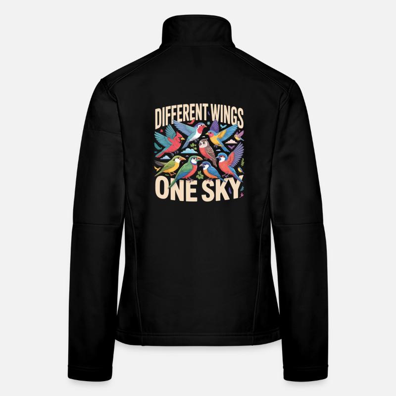 Ailes différentes, un oiseau du ciel Veste en tissu softshell Femme