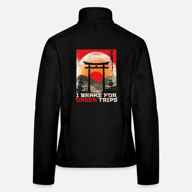 Onsen Thermal Bath I Brake For Onsen Trips Women's Softshell Jacket