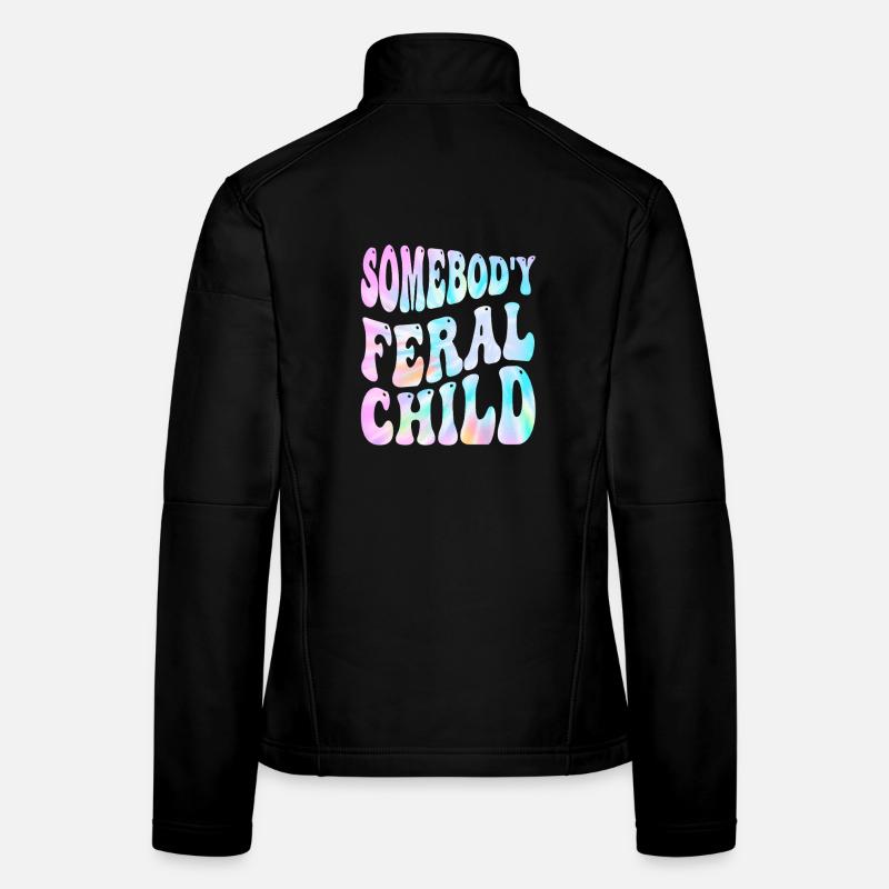 Somebody Feral Child Tie-Dye - Women's Softshell Jacket - black