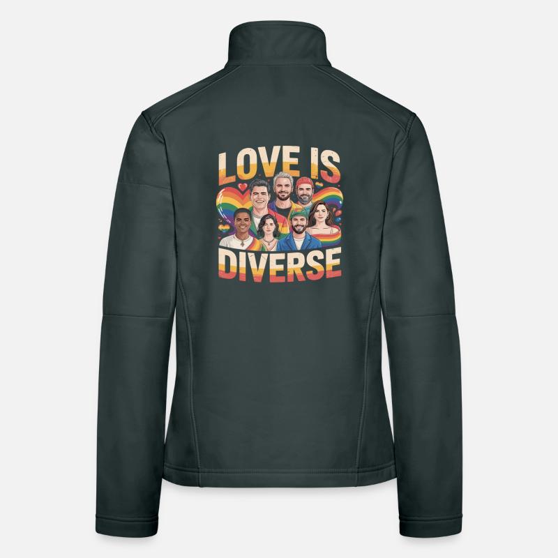 Love Is Diverse Pride Rainbow Women's Softshell Jacket