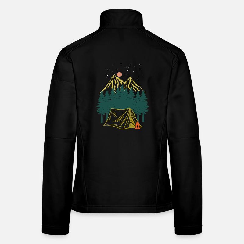Sternennacht Bergcamping Abenteuer Frauen Softshelljacke
