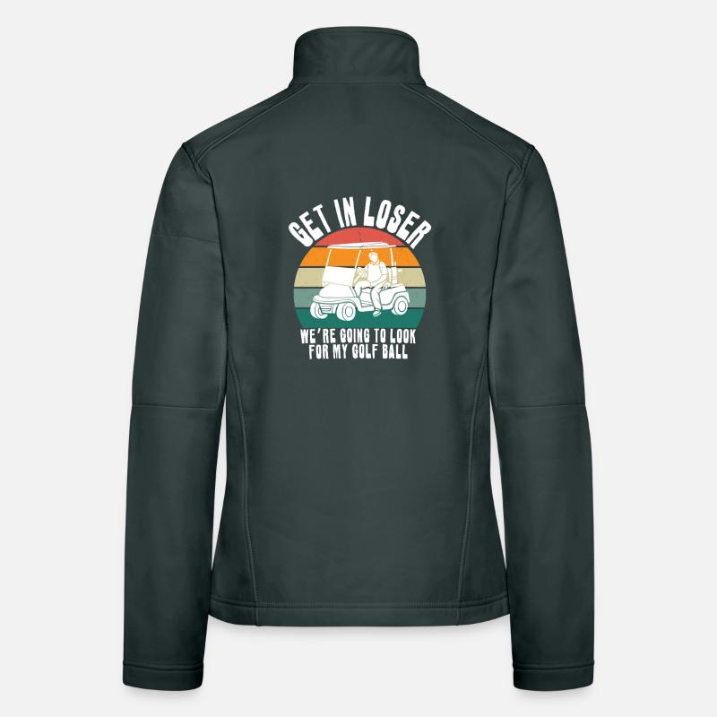 Retro Golf Cart Sunset Women's Softshell Jacket