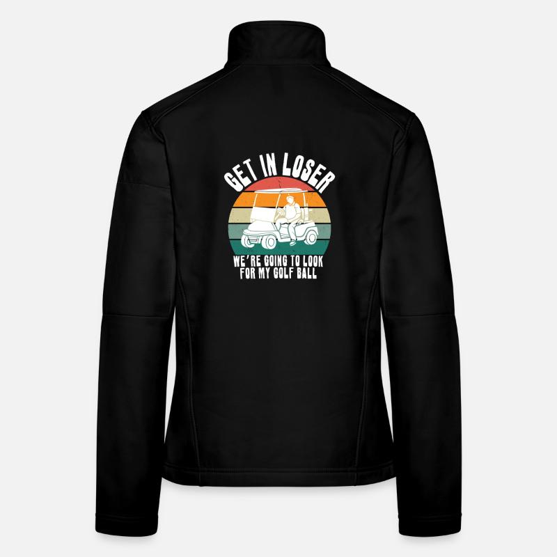 Retro Golf Cart Sonnenuntergang Frauen Softshelljacke