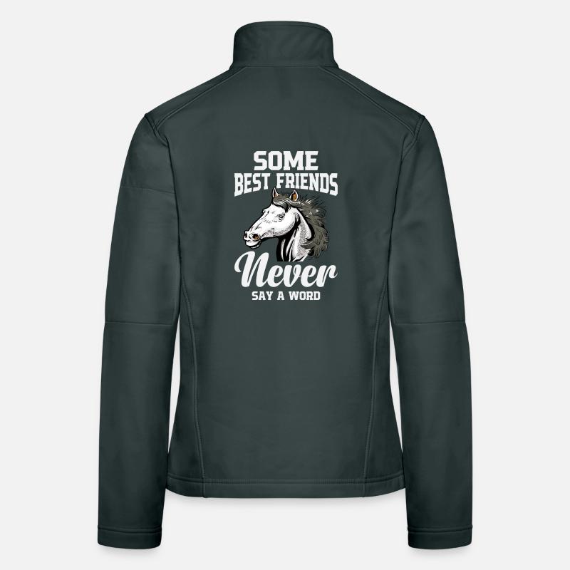  Percheron Never say a Word Horse Riding Women's Softshell Jacket