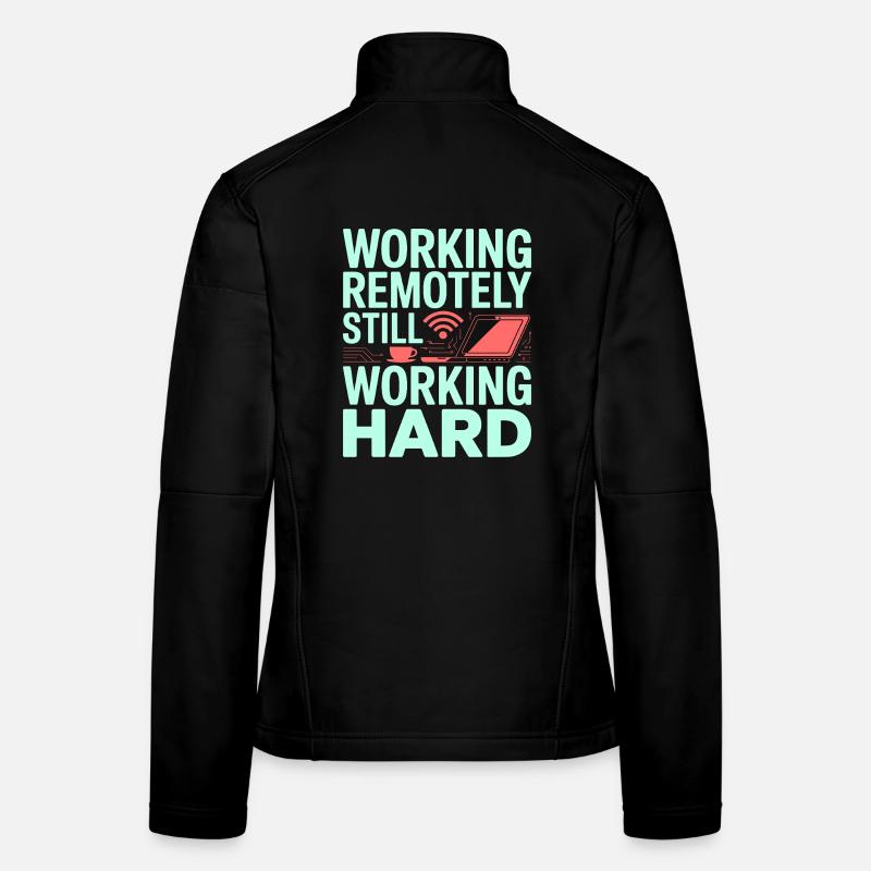 Développeur à distance travaillant à distance Programmeur Web Veste en tissu softshell Femme