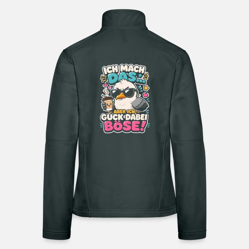Ich mach das aber ich guck dabei böse Möwe Kaffee  Frauen Softshelljacke
