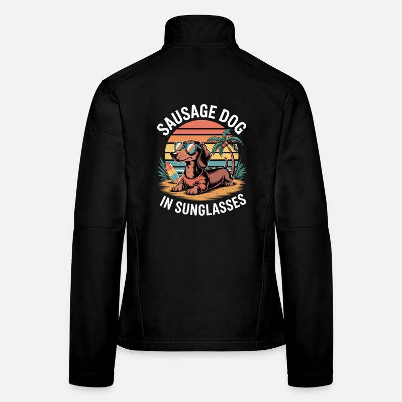 Beach Dachshund Women's Softshell Jacket
