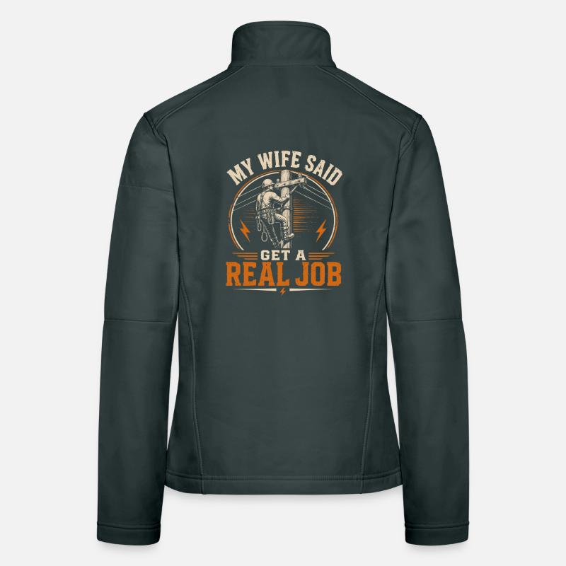 Lineman Electricity Engineer Dad Design Women's Softshell Jacket