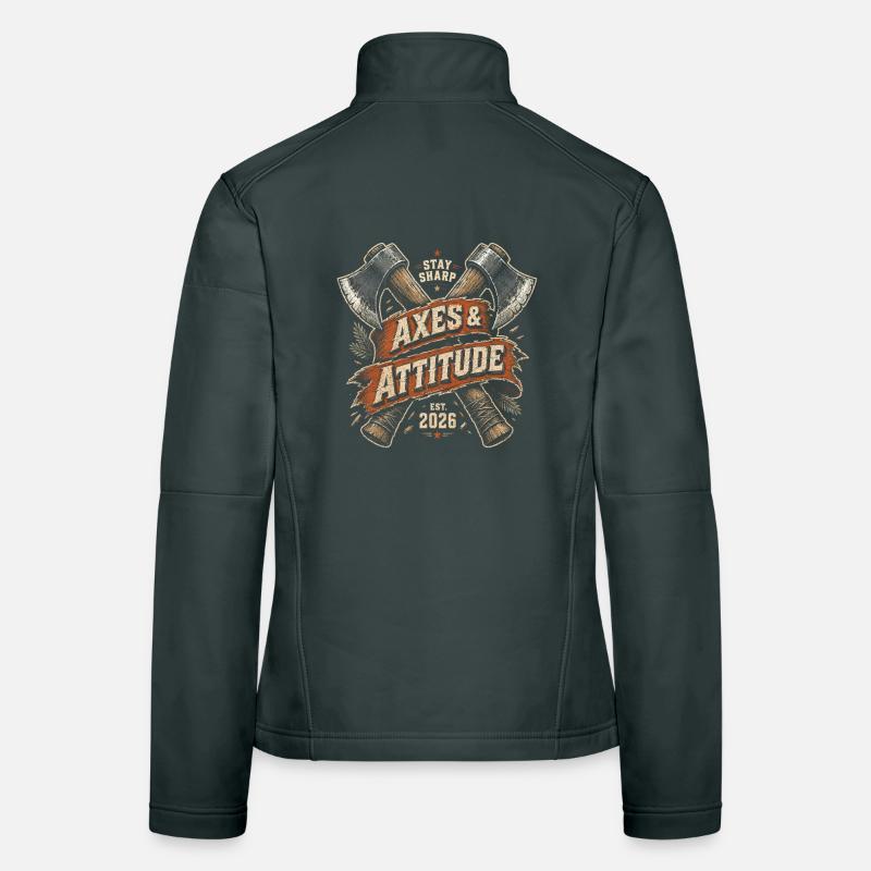 Lumberjacks, Lumberjacks, Lumberjacks, Axes & Attitude Women's Softshell Jacket