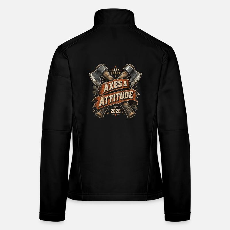 Bûcherons, bûcherons, bûcherons, haches et attitude Veste en tissu softshell Femme