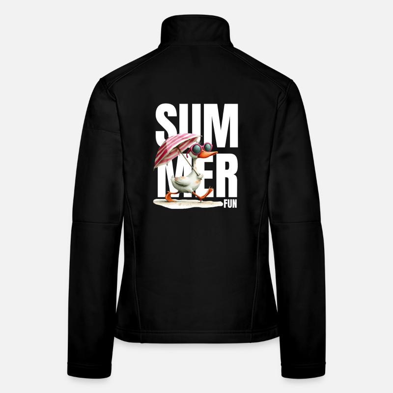 Sommer Ente mit Sonnenschirm & Brille Frauen Softshelljacke