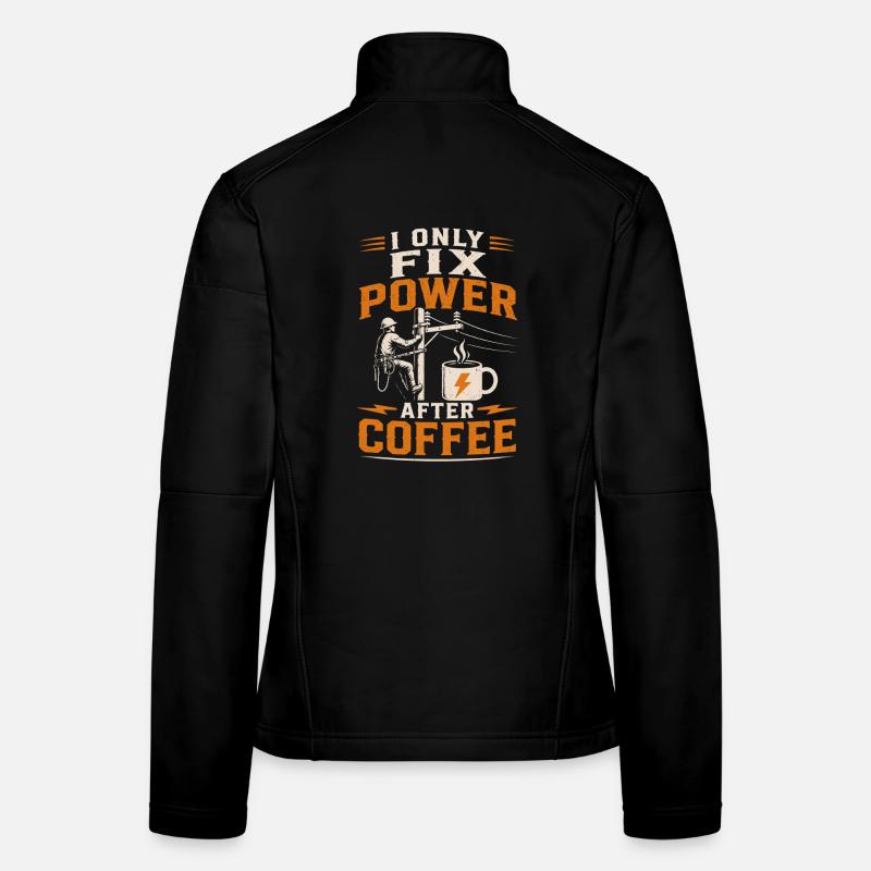 Elektriker Kaffee Spannung Kabel Technik Frauen Softshelljacke