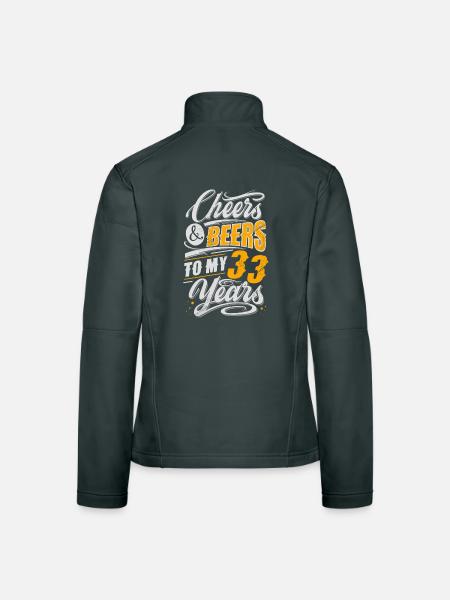 33rd Birthday - Women's Softshell Jacket - black - Back