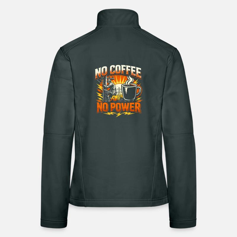 Vorsicht Lineman Ohne Kaffee Frauen Softshelljacke