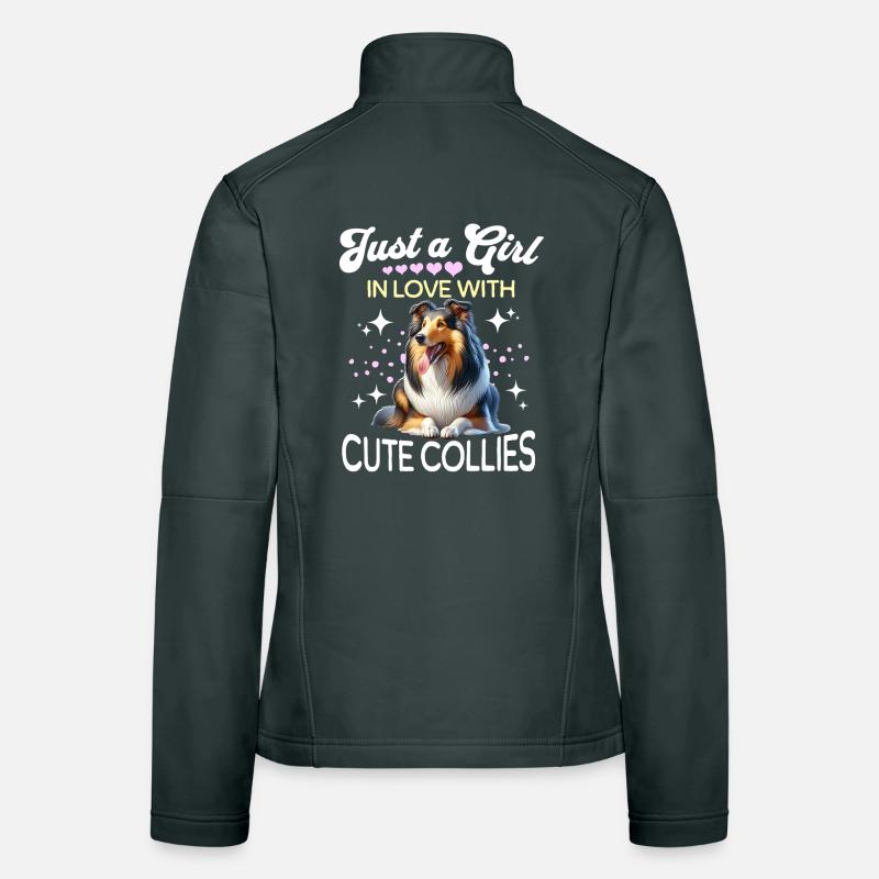 Collie aux cheveux longs Veste en tissu softshell Femme