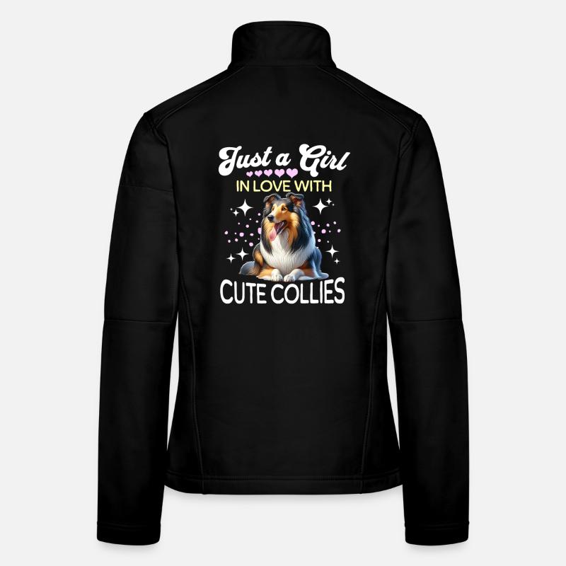 Collie aux cheveux longs Veste en tissu softshell Femme