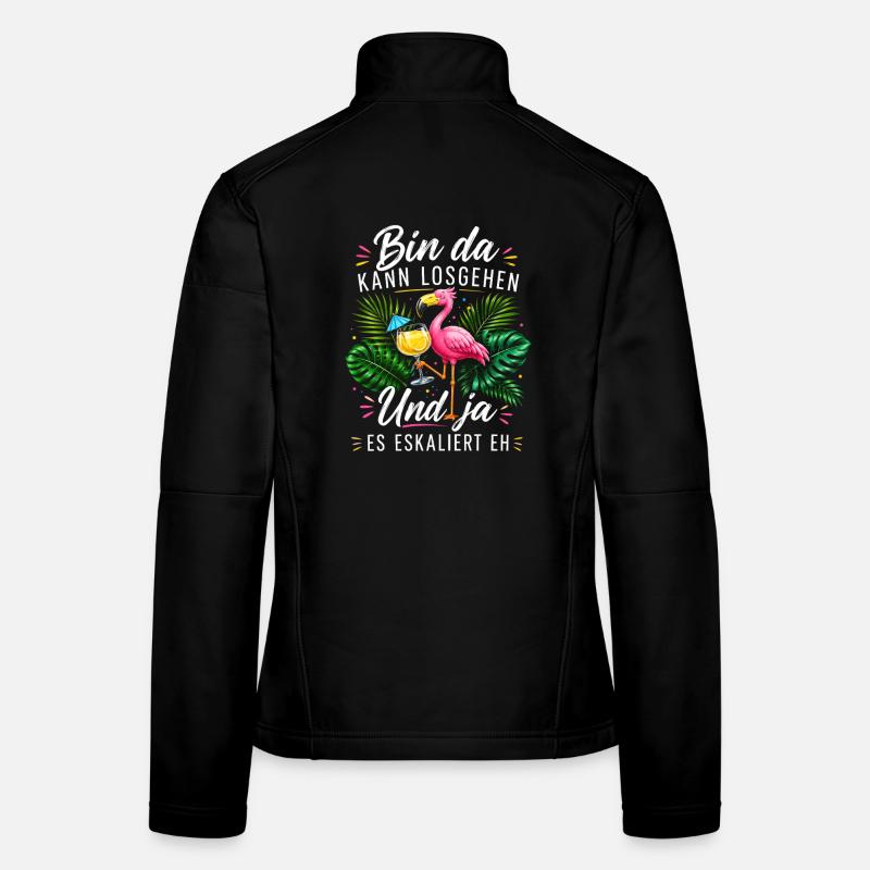 Bin da Eskaliert Flamingo Sommer Frauen Softshelljacke