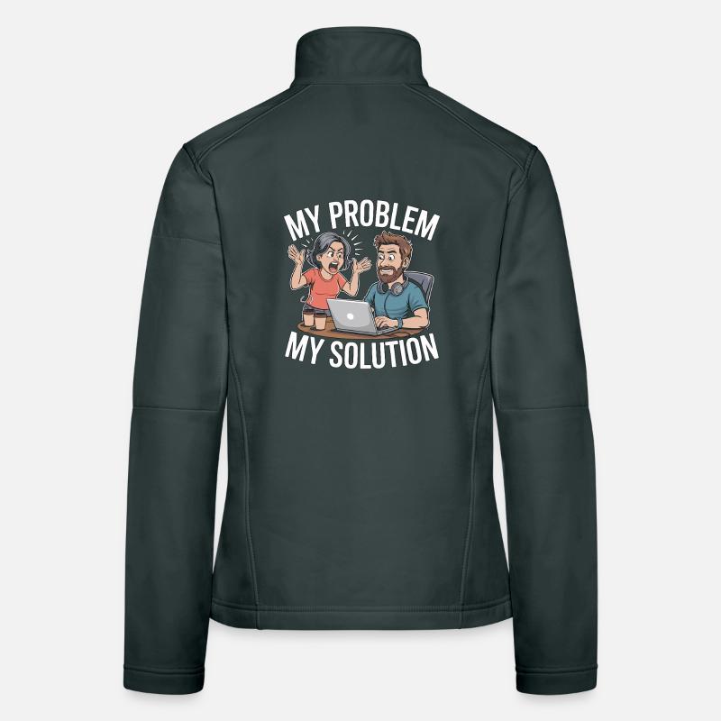 Remote Developer My Problem My Pictogram Dad Mom Women's Softshell Jacket